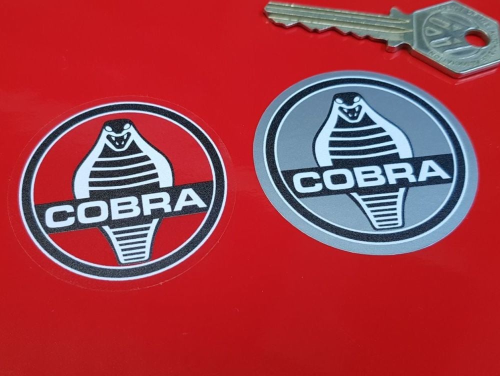 AC Cobra Monochrome Stickers 2" Pair