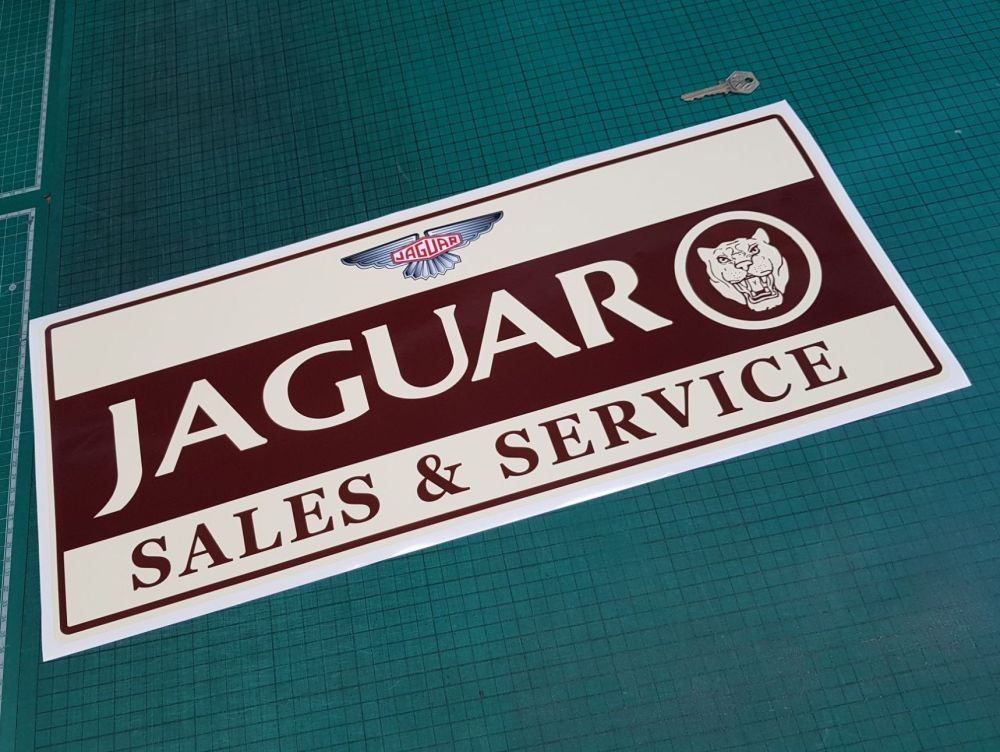Jaguar Oblong Sales & Service Workshop Sticker. 23.5".