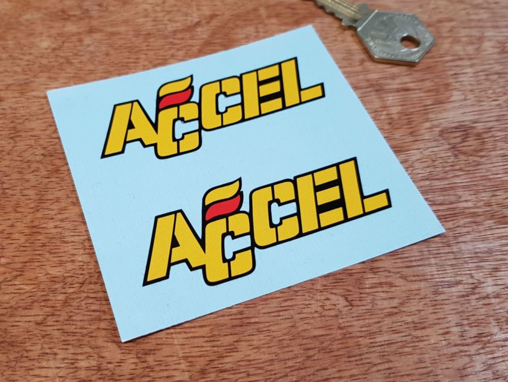 Accel Text Stickers 3" Pair