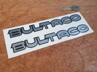 Bultaco Silver & Matt Black Cut Text Stickers 8" Pair