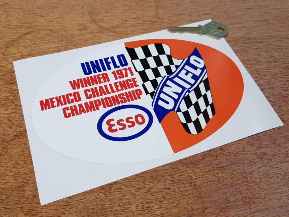Esso UniFlo 1971 Mexico Challenge Sticker - 4.25