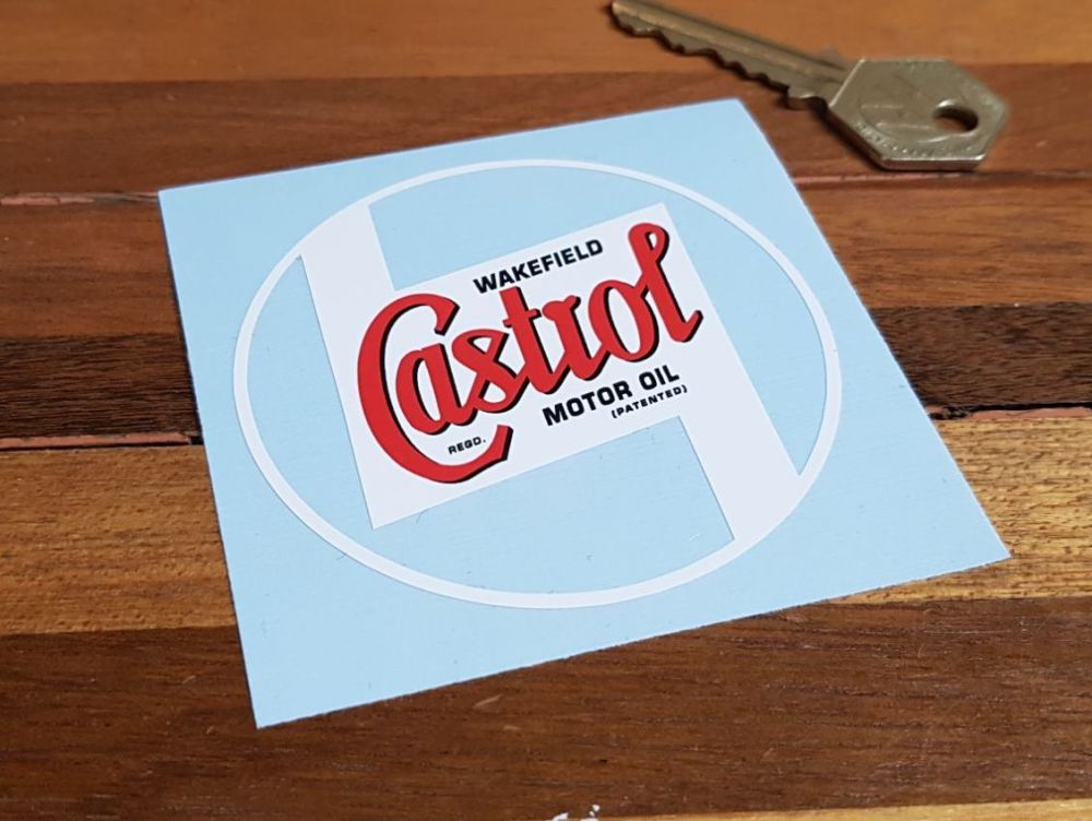 Castrol Wakefield No Background Stickers - 2", 3", 4", or 6" Pair
