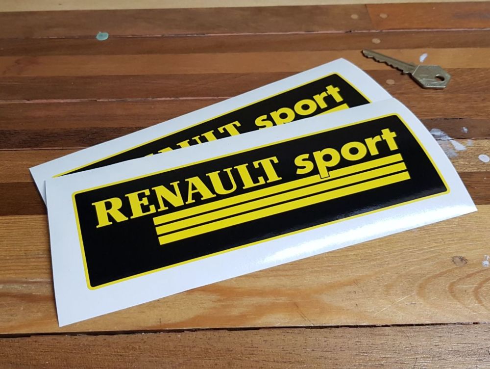 Renault Sport Yellow & Black Oblong Stickers 8