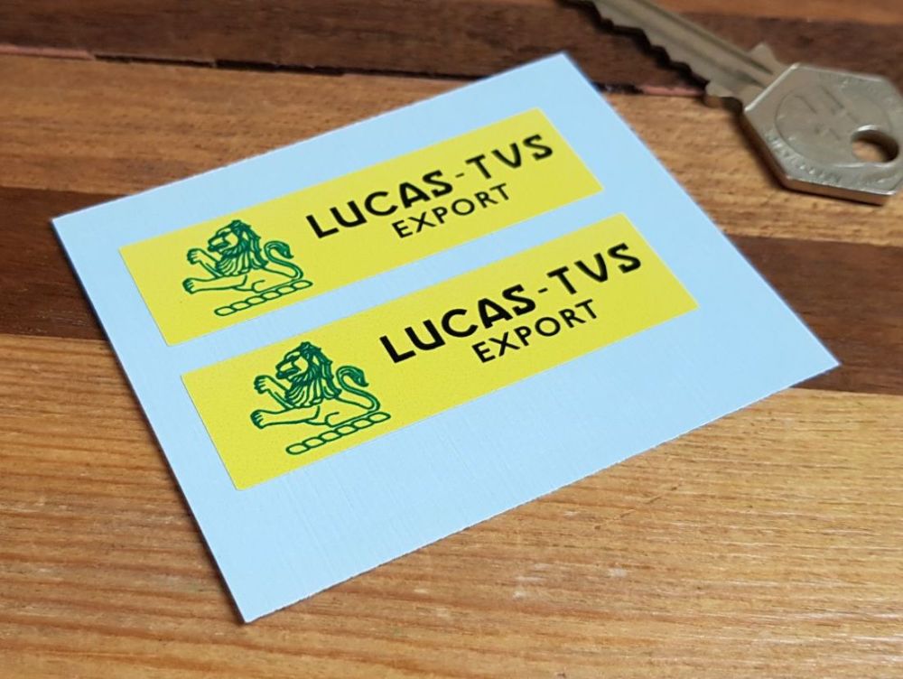 Lucas TVS Dash Style Export Tape Stickers 62mm Pair