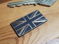 Union Jack Self Adhesive Bike/Car Badge - Oblong - Gold - 1.5"