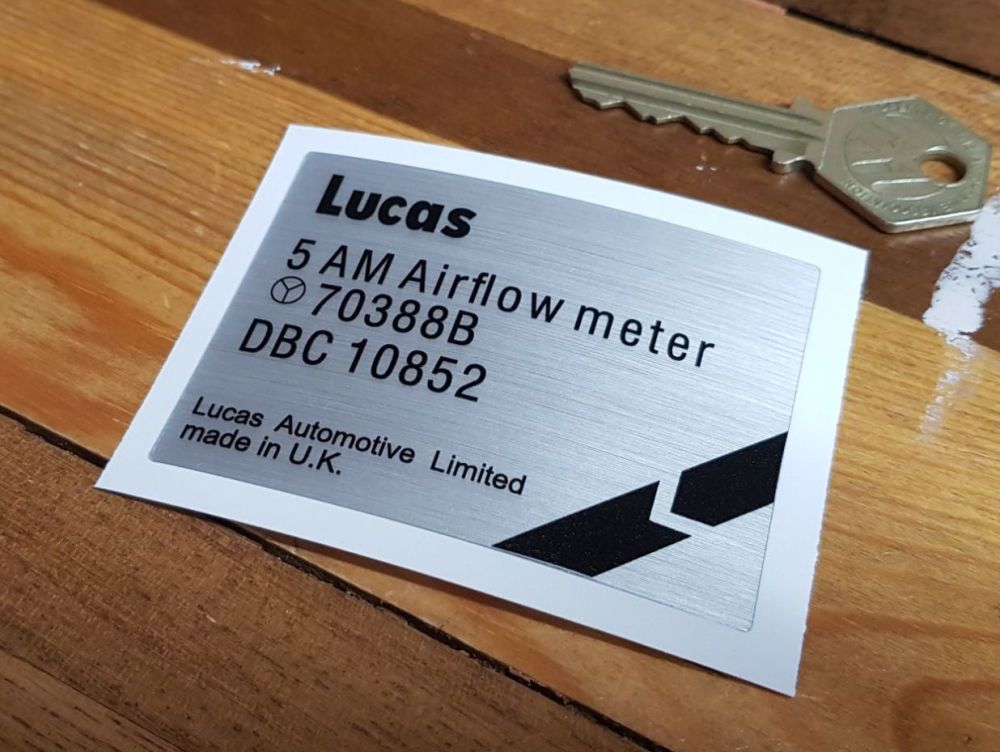 Lucas 5 AM Airflow Meter 70388B Brushed Foil Sticker 3