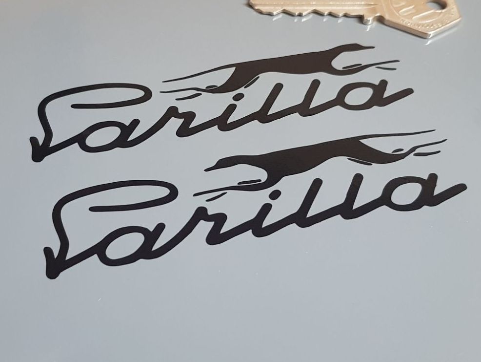 Moto Parilla Cut Vinyl Handed Logo Stickers 4.25
