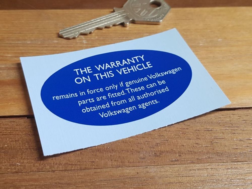 VW Volkswagen Vehicle Warranty Sticker 2.75"