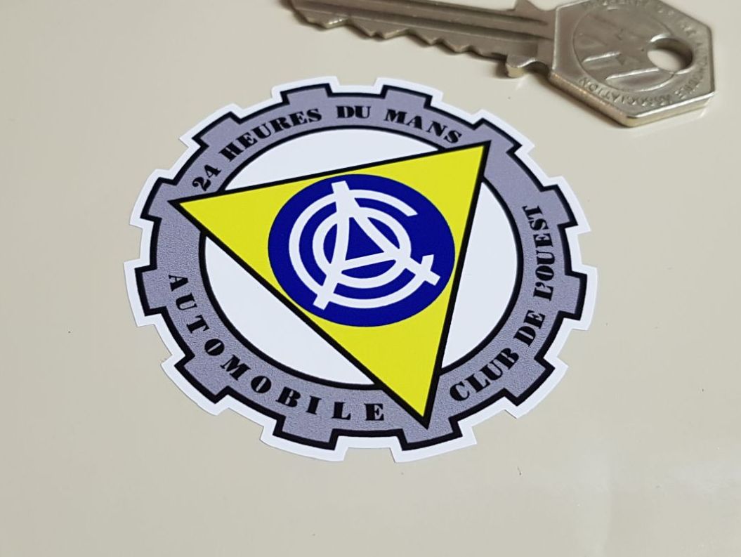 ACO 24 Heures Du Mans Cog Shaped Sticker. 2.5".
