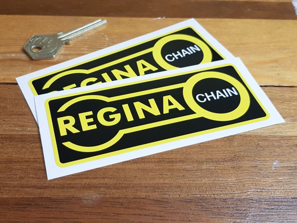 Regina Chain Oblong Stickers - Yellow Border - 3.5" or 5" Pair