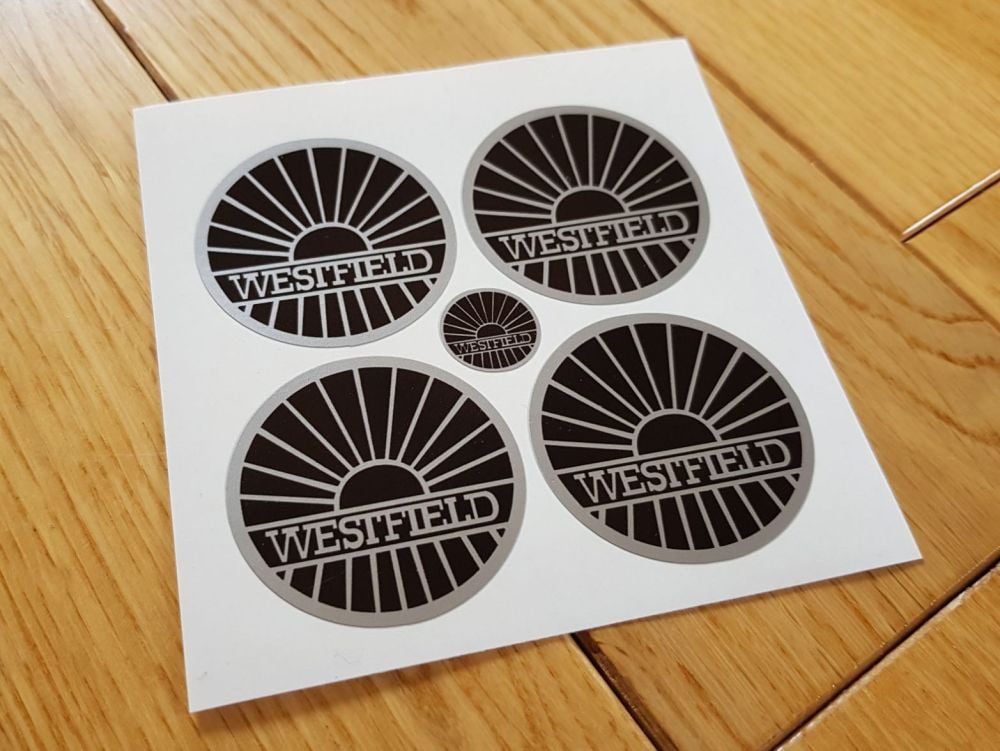 Westfield Wheel Centre Style Stickers. Set of 4. 50mm.