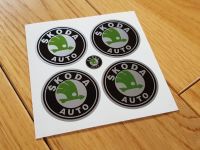 Skoda Wheel Centre Stickers - 40mm, 50mm, or 55mm