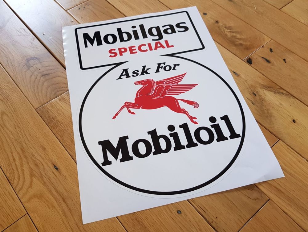 Mobilgas Special Ask For Mobiloil Sticker 16"