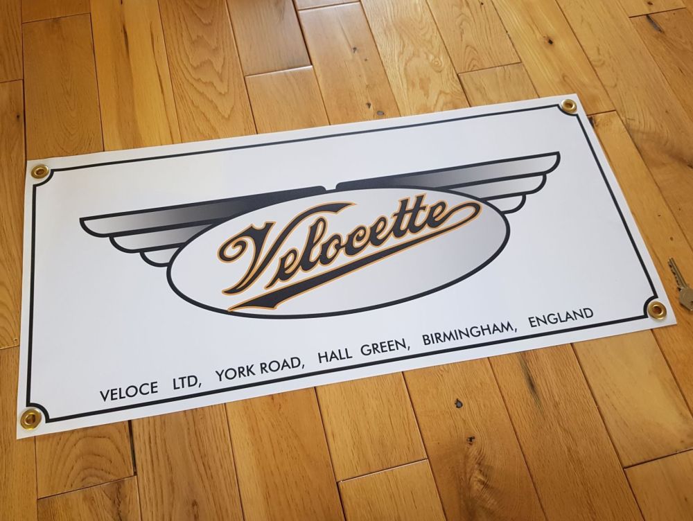 Velocette Winged Veloce Ltd Art Banner. 28".