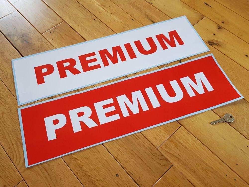 Premium Red & White Oblong Petrol Pump Sticker 22