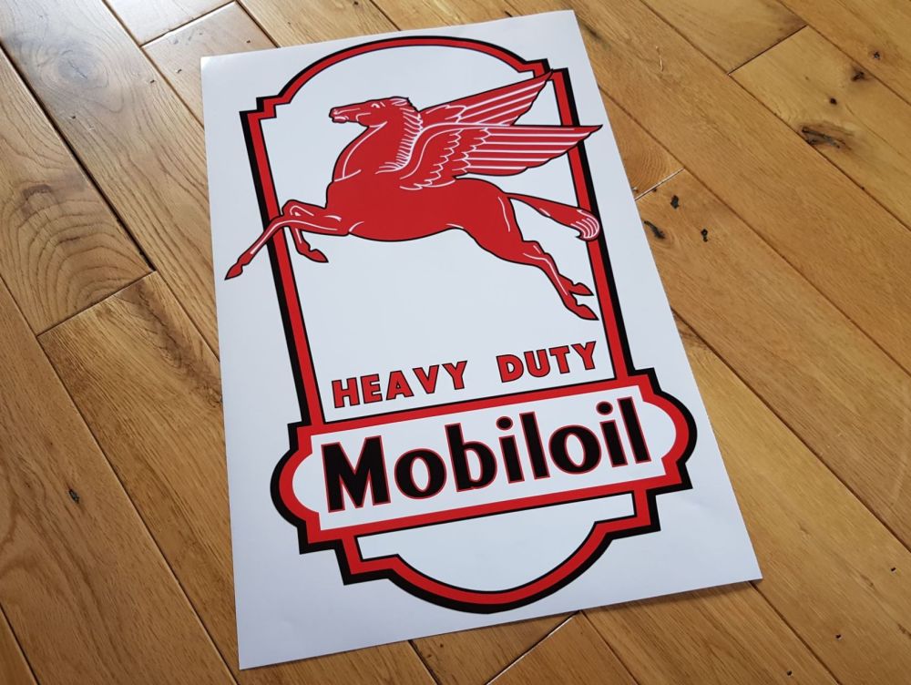 Mobiloil Heavy Duty Sign Sticker - 18" or 31.5"