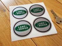 Land Rover Green Oval Wheel Centre Stickers - Set of 4 - 50mm or 60mm