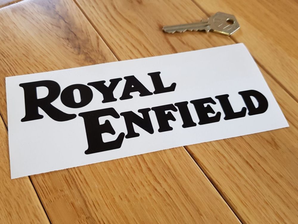 Royal Enfield Cut Vinyl Thick Text Stickers - 6 " Pair
