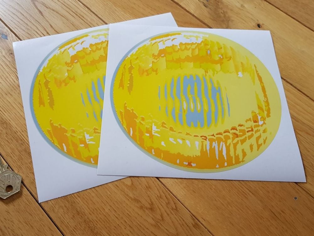 False Headlights Stickers French Style Yellow Translucent 7" Pair