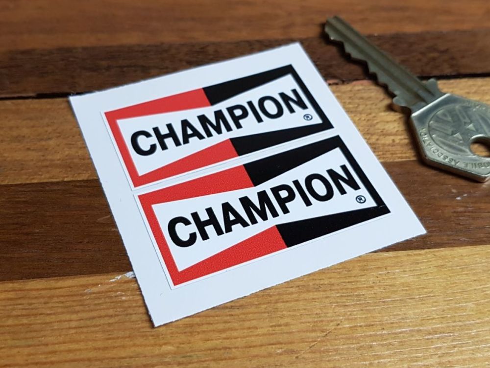 Champion Spark Plugs Plain Oblong Stickers. Various Sizes. Pairs.