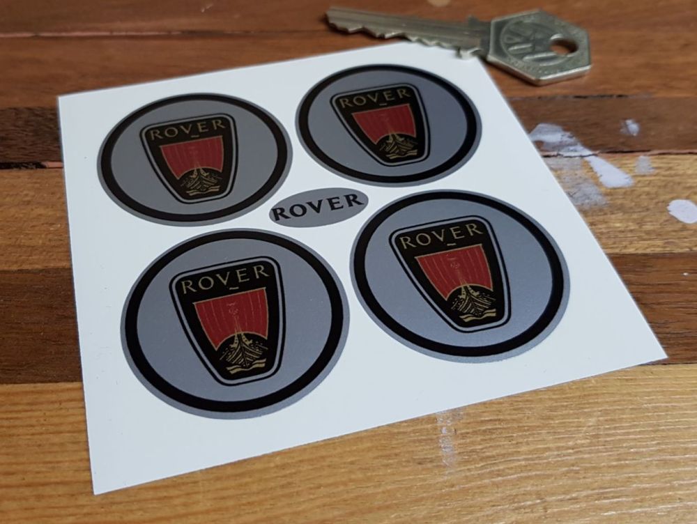 Rover Logo Wheel Centre Style Stickers with Coachline - Various  Sizes