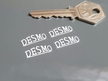 Desmo White & Clear Stickers - 20mm Set of 4
