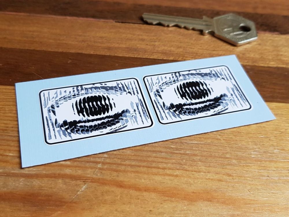 Pedal Car False Headlamp Oblong Style Stickers 45mm Pair