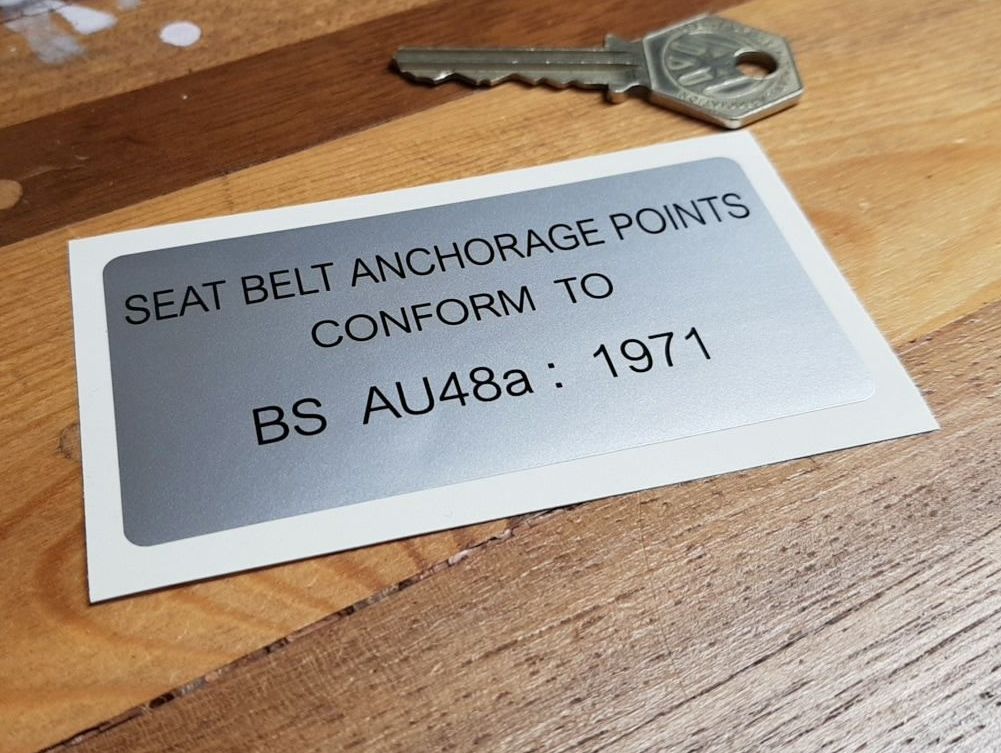 VW Volkswagen Beetle Seat Belt BS AU48a Sticker 3.5