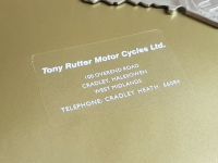 Tony Rutter Motor Cycles Dealer Sticker 45mm