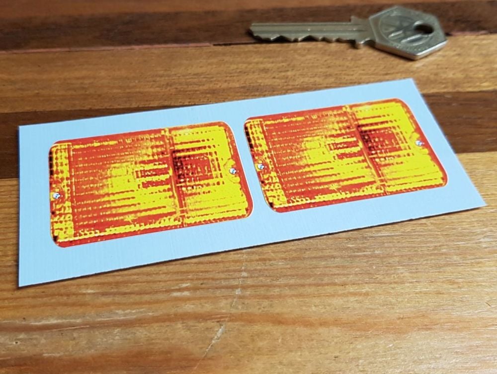 Pedal Car False Rear Light Oblong Style Stickers 50mm Pair