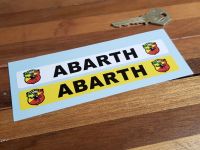 Abarth Number Plate Dealer Logo Cover Stickers. 5.5" Pair.