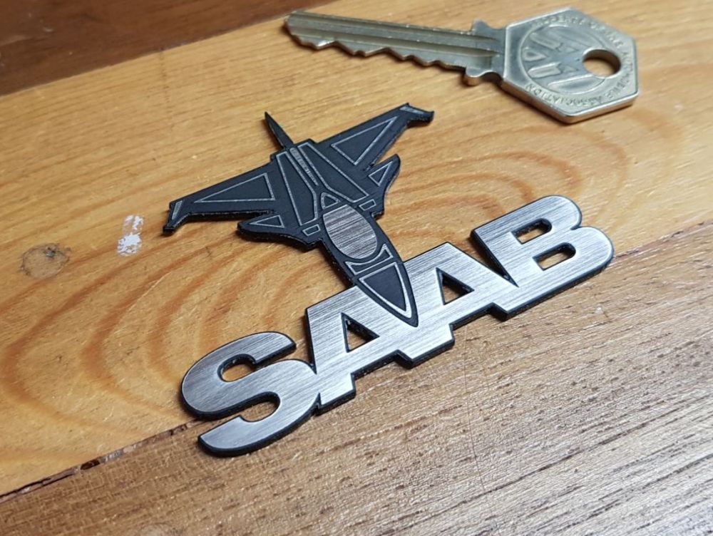 Saab Aero Shaped Self Adhesive Car Badge 2.75"