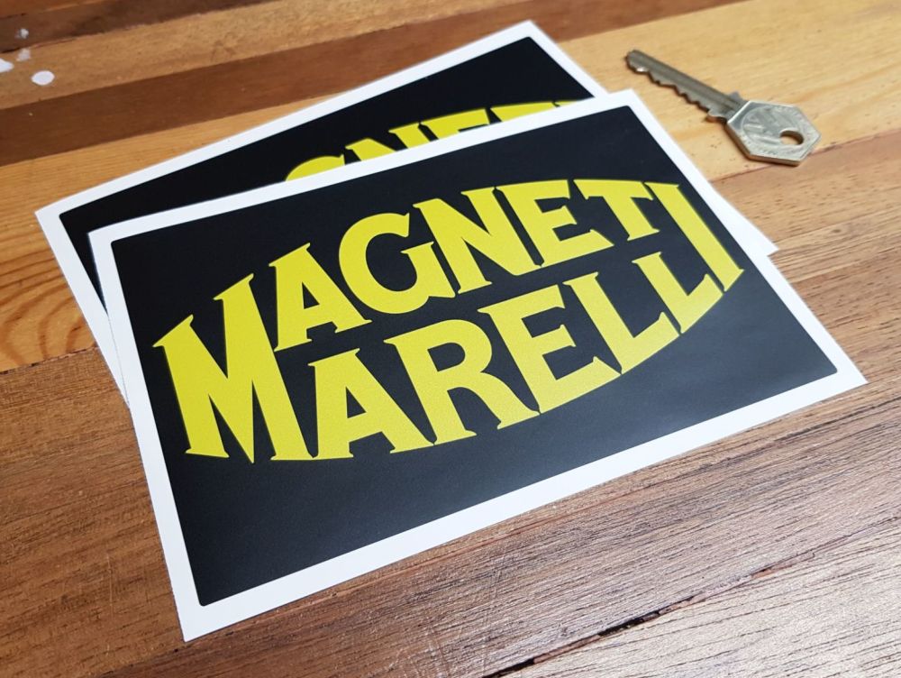 Magneti Marelli Black & Yellow Matt Finish Stickers 6" Pair