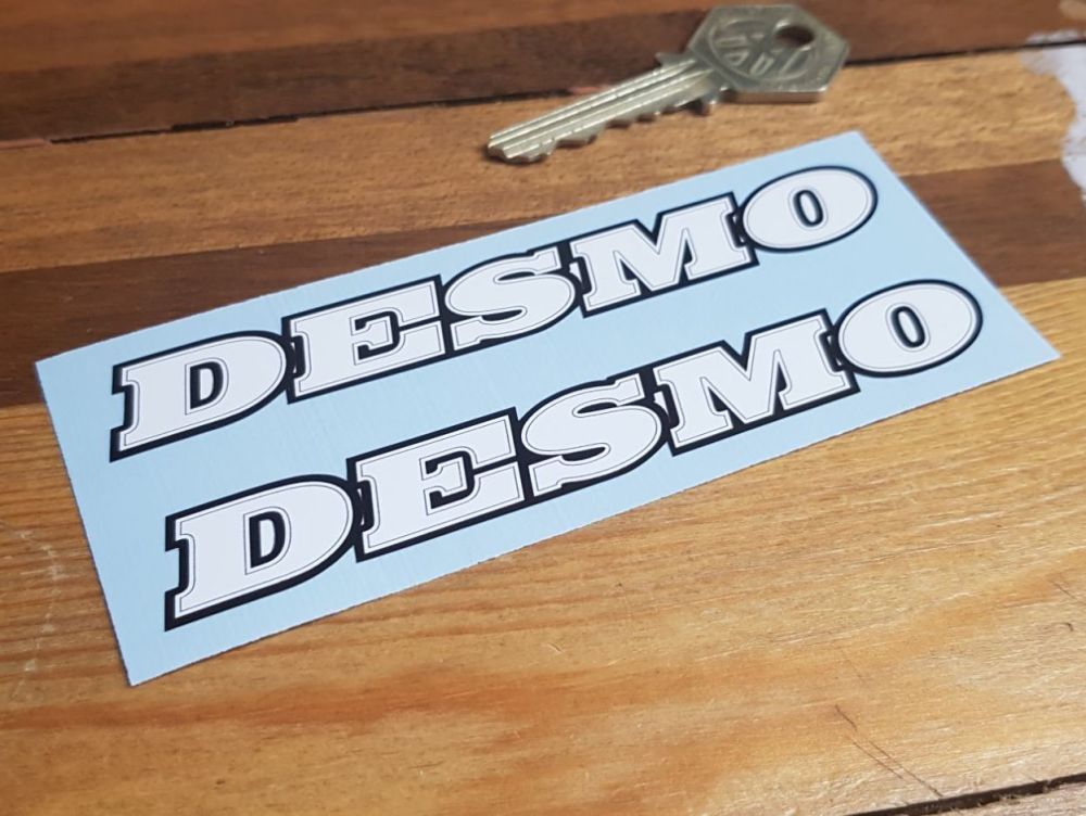 Ducati Desmo Outlined Text Style Stickers 4.5" Pair