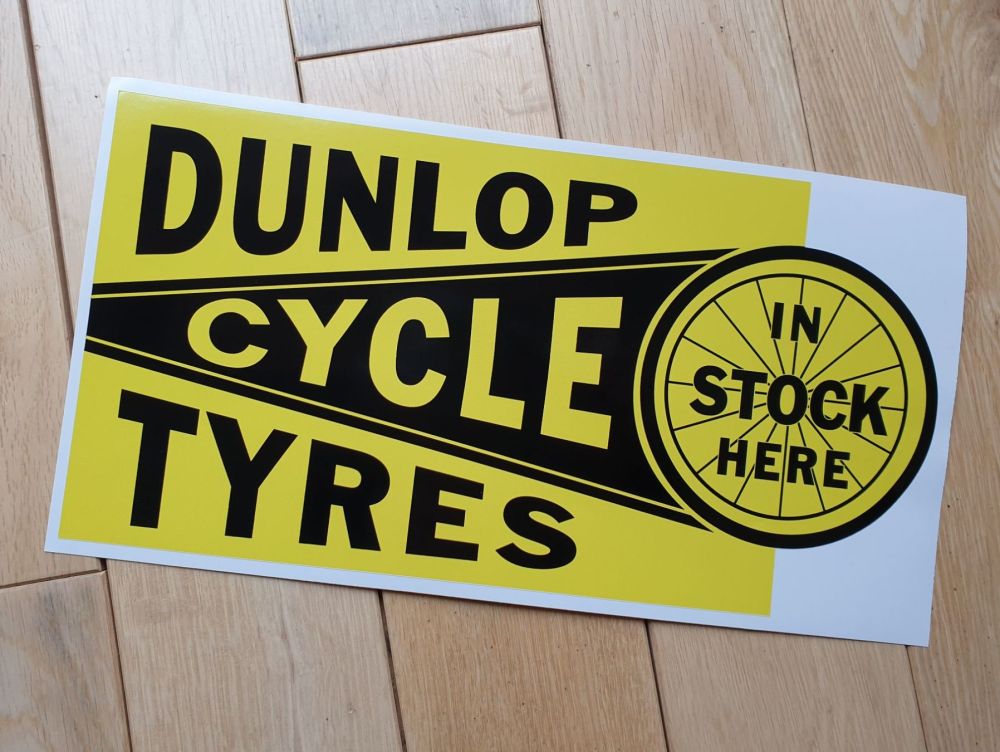 Dunlop Cycle Tyres In Stock Here Sticker 11.75"