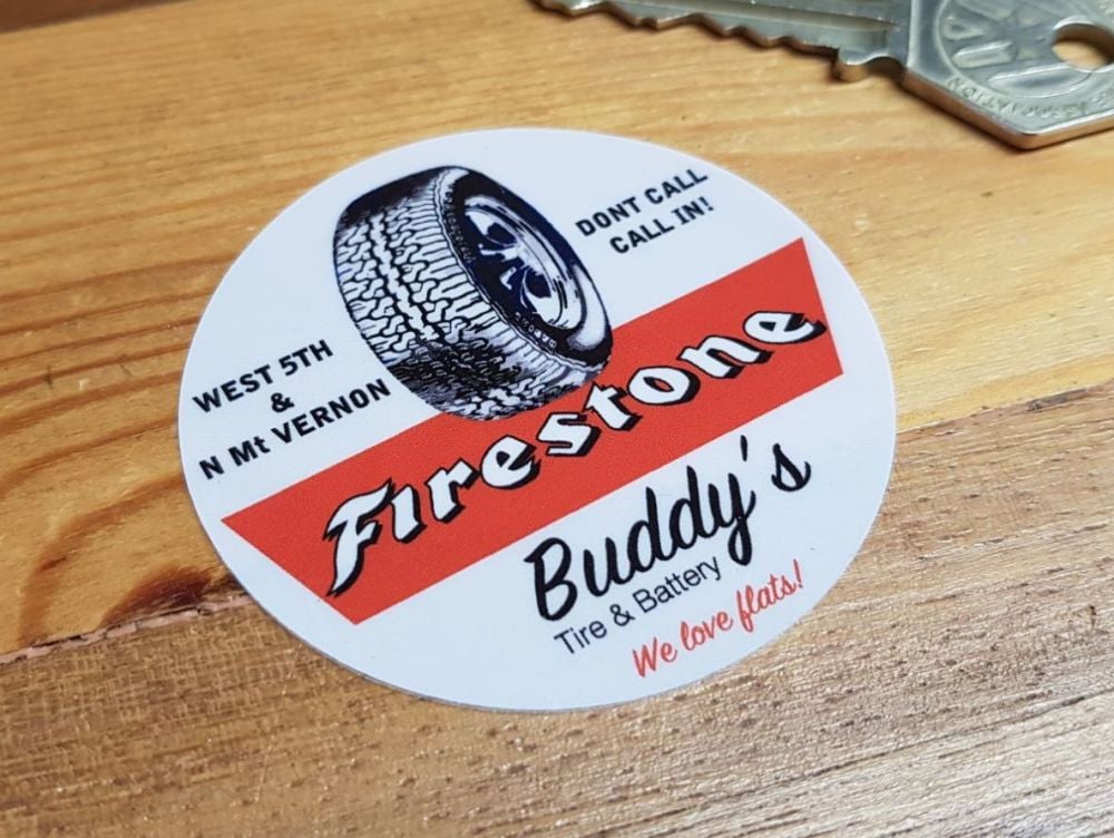Firestone Buddy's Tire & Battery Window Sticker 59mm