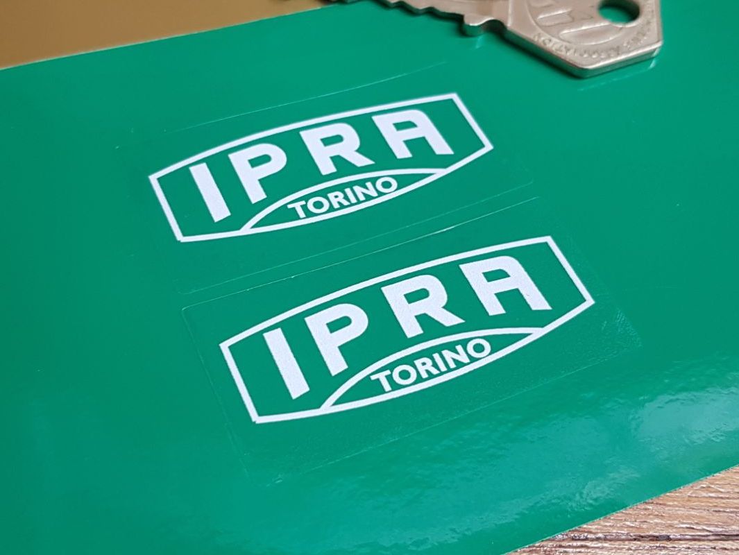 IPRA Torino White & Clear Oblong Stickers 2" Pair