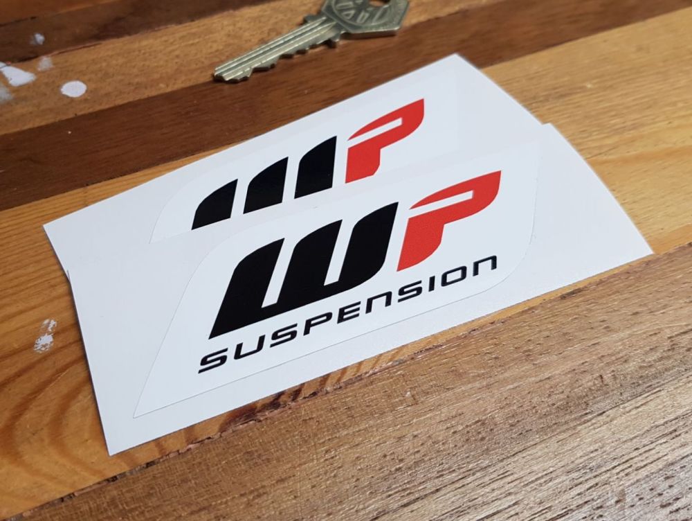 WP Racing Suspension Slanted Oblong Stickers. 4.25