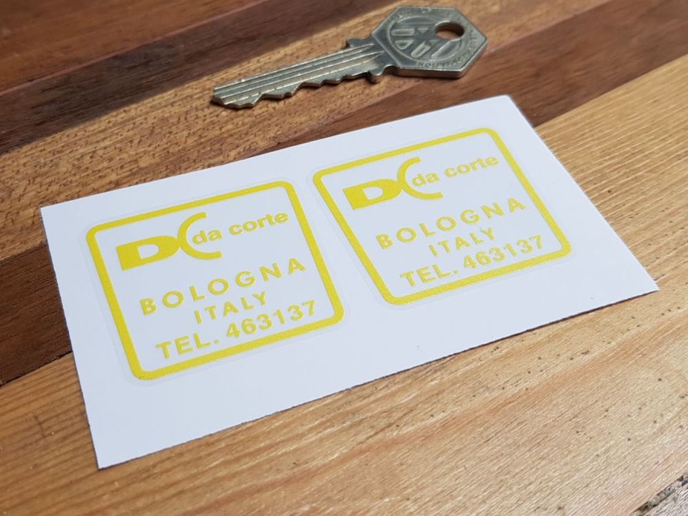DC Da Corte Bolgna Italy Stickers 42mm Pair