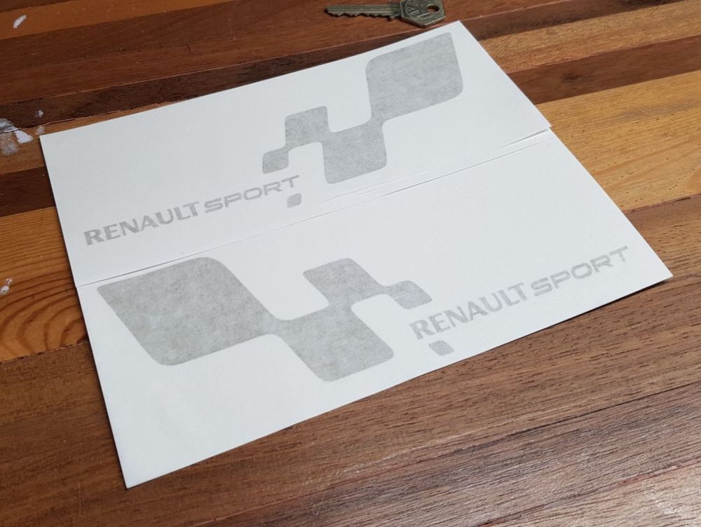 Renault Sport Logo Handed Cut Vinyl Stickers 8" Pair
