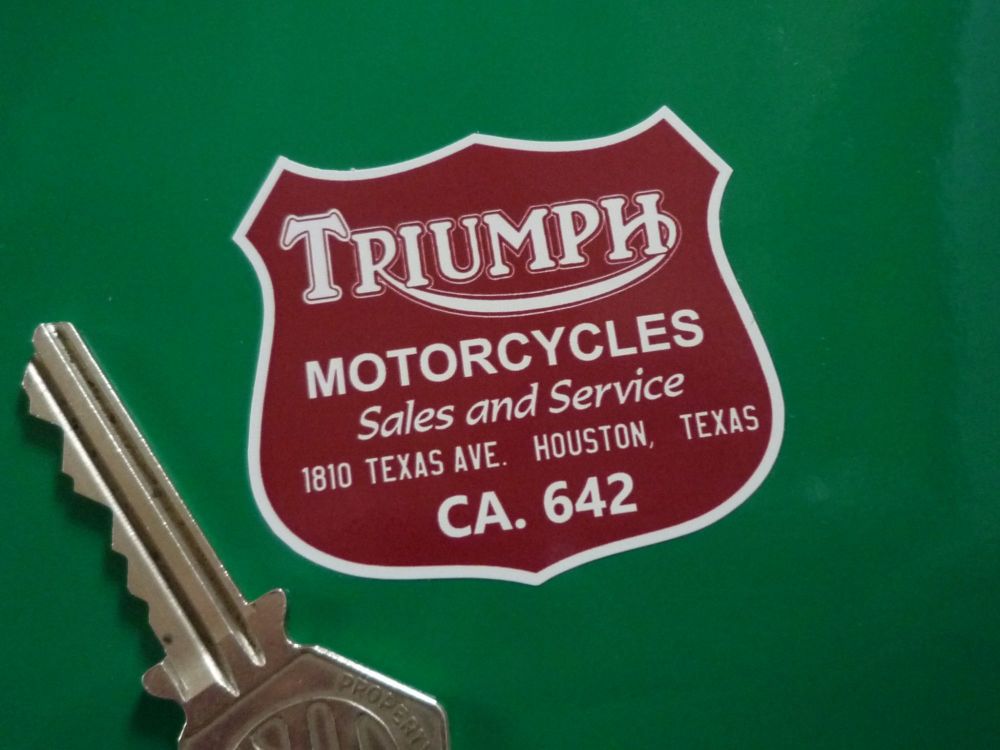 Motorcycle Sales & Service Houston Texas Dealer Sticker 2"