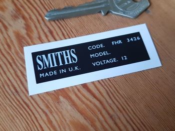 Smiths Heater Label FHR 3426 Sticker 62mm