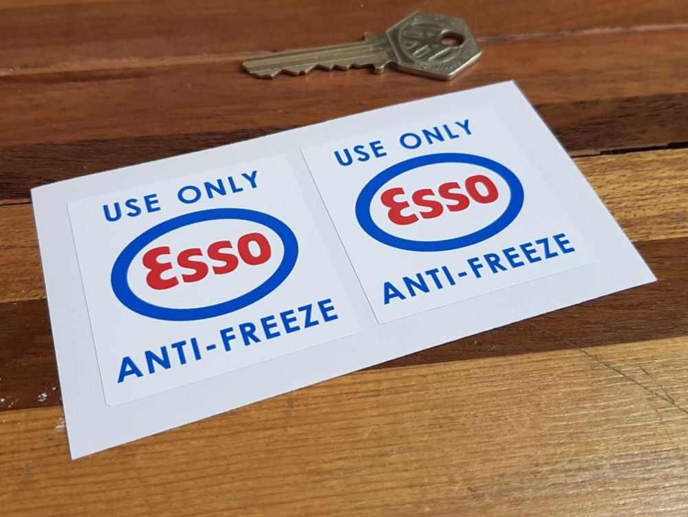 Esso Anti-Freeze Stickers 2" Pair