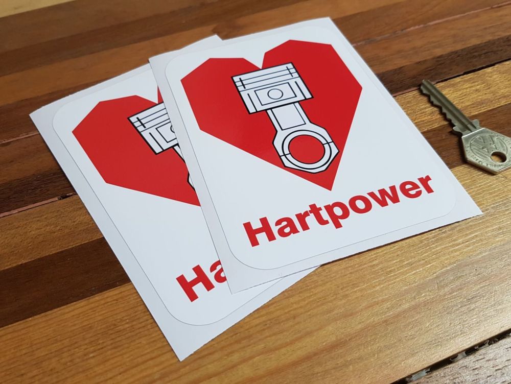 Hartpower Red Text Car Stickers 5.5" Pair