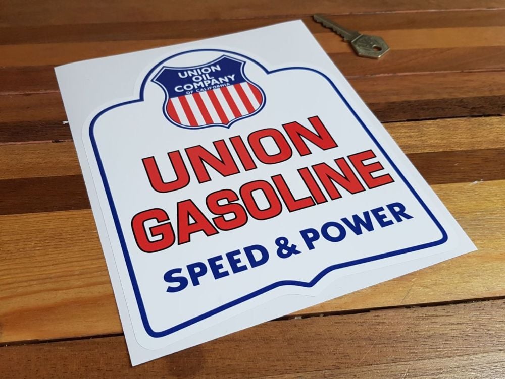 Union Oil Gasoline Speed & Power Sticker 8"