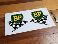 BP Pre '58 Style Shield & Chequered Flag Stickers. 3
