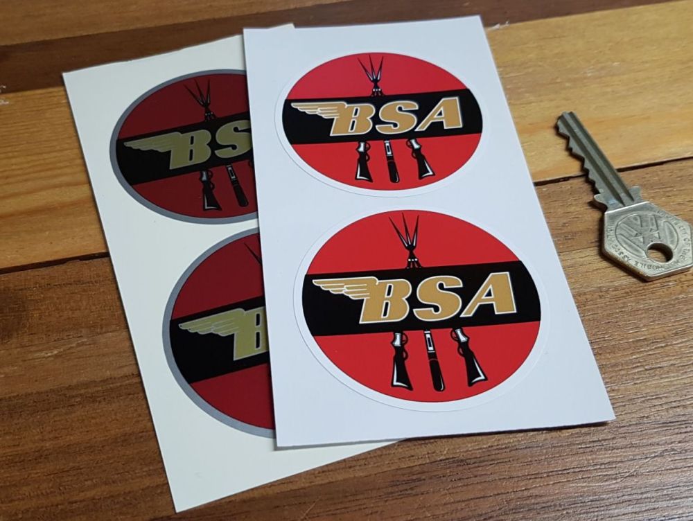 BSA Circular Piled Arms Stickers. 2.5" Pair.