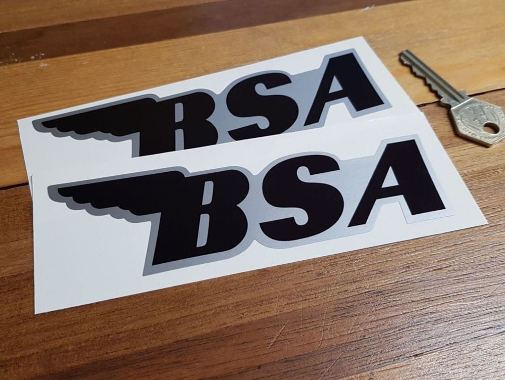 BSA Rounded Text Block Fill Stickers. 6" Pair.