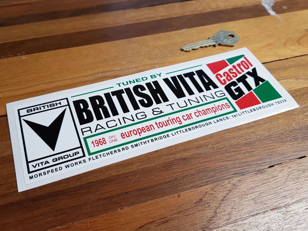 Tuned by British Vita - Castrol GTX Sticker. 8.5".