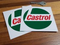 Castrol '68 Onwards Circular Stickers. 2", 3", 4", 5", 6" or 8" Pair.